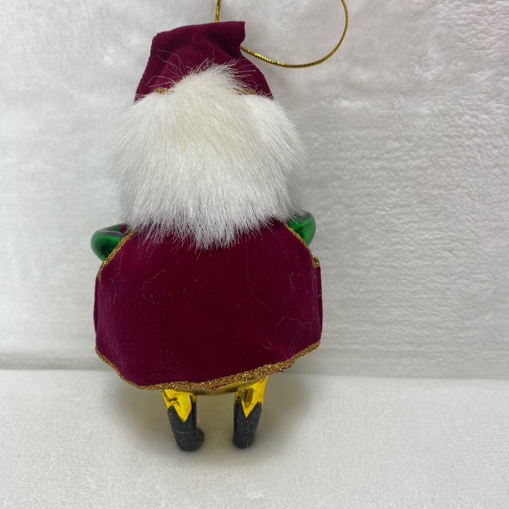 VTG European Style Glass Santa Ornament Hand Blown Christmas Elf Gnome - Picture 5 of 9